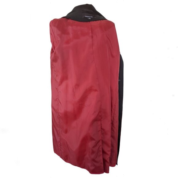 JONES NEW YORK Removable Hood Hidden Button Fold Up Black Sleeve Coat M - Picture 7 of 11